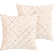 YARROW - Sierkussen set van 2 - Beige - 45 x 45 cm - Fluweel