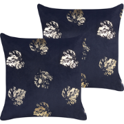 GOLDENROD - Sierkussen set van 2 - Zwart - 45 x 45 cm - Fluweel