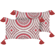 ANTHEMIS  - Sierkussen set van 2 - Bordeaux - 30 x 50 cm - Katoen