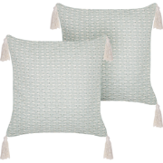 HAKONE - Set van 2 kussens - Mintgroen - 42 x 42 cm - Polyester