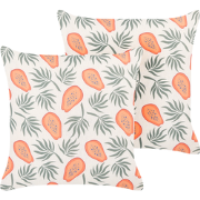 AVENS - Sierkussen set van 2 - Groen/Oranje - Polyester