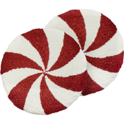 SWIRL CANDY - Sierkussen set van 2 - Rood/Wit - 40 cm - Polyester