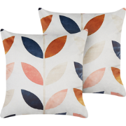 QUINOA - Sierkussen set van 2 - Gebroken wit - 45 x 45 cm - Fluweel