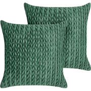 ECLIPTA - Sierkussen set van 2 - Groen - 45 x 45 cm - Polyester