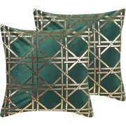 CASSIA  - Sierkussen set van 2 - Donkergroen - 45 x 45 cm - Polyester