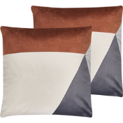 CAMPSIS  - Sierkussen set van 2 - Multicolor - 45 x 45 cm - Fluweel