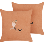 MARIGOLD - Sierkussen set van 2 - Oranje - Polyester