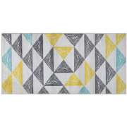 KALEN - Laagpolig vloerkleed - Lichtgrijs - 80 x 150 cm - Polyester