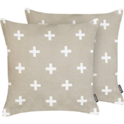 VELLEIA - Sierkussen set van 2 - Taupe - 45 x 45 cm - Katoen