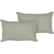 SASSAFRAS - Set van 2 kussens - Lichtgrijs - 30 x 45 cm - Linnen