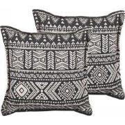 SIRVAN  - Sierkussen set van 2 - Zwart - 45 x 45 cm - Katoen