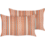 INULA  - Sierkussen set van 2 - Oranje - 30 x 50 cm - Katoen