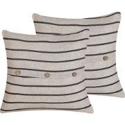 CYNARA  - Sierkussen set van 2 - Zwart - 43 x 43 cm - Katoen