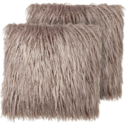 COROKIA - Sierkussen set van 2 - Beige - Kunstbont
