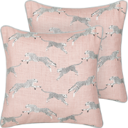 ARALES - Sierkussen set van 2 - Pastelroze - 45 x 45 cm - Katoen