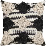 BHUSAWAL  - Sierkussen - Zwart - 50 x 50 cm - Katoen