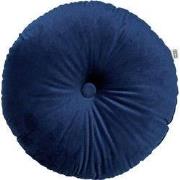 Dutch Decor OLLY - sierkussen Ø40 cm - rond velvet - Insignia Blue - b...