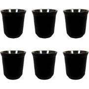 Krumble Espressokopjes staal set van 6 - Zwart