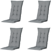 Madison -  Tuinstoelkussen Hoge Rug Basic grey  - Ca. 123x50 cm - Set ...