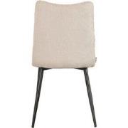 LABEL51 Eetkamerstoel Riv - Naturel - Stof - Zwart Metalen Frame