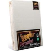 Superieur Hoeslaken - 90x200 cm - Crème - 100% katoen