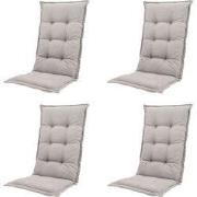 Madison -  Tuinstoelkussen Hoge Rug Napels taupe - Ca. 123x50 cm - Set...