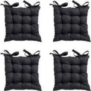 Madison -  Zitkussen Toscane Basic black - Ca. 46x46 cm - Set van 4