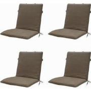 Madison -  Stapelstoelkussen Taupe canvas eco+ - Ca. 97x49 cm - Set va...