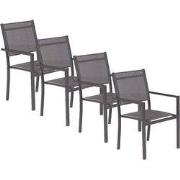 Garden Impressions Moon tuinstoel donker grijs - 4 stuks
