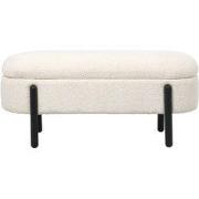 Opbergbank Stof Beige - Met Opbergruimte - 108x41x48cm - Vieve