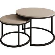 Meubella - Salontafel Ovalo - Beige - set van 2