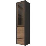 Meubella - Vitrinekast Monaco - Eiken - Grijs - 50 cm