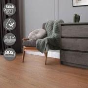 5x Deluxe PVC klevende vinyl vloerbedekking voor 2,23 m² rode eik brui...
