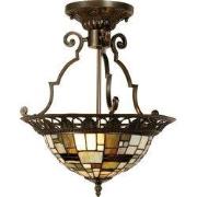 Lumilamp Plafondlamp Tiffany Ø 37x41 cm Bruin Beige Metaal