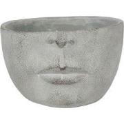 Clayre & Eef Bloempot 24x23x15 cm Grijs Steen Gezicht