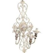 Clayre & Eef Wandlamp Wit IJzer