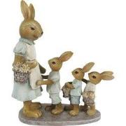 Clayre & Eef Beeld Konijn 19 cm Bruin Groen Kunststof