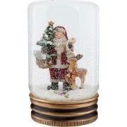 Clayre & Eef Sneeuwbol Kerstman Rood Glas