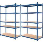 Werkplaatsplank blauw, 200x100x50 cm, gemaakt van gepoedercoat metaal ...