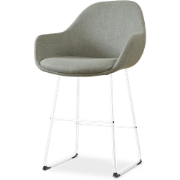 Nino-Mae barkruk saliegroen - wit onderstel - 65 cm