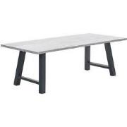 Olympus tafel - 220x100 cm - carbon black - grey teak look