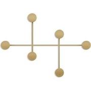 Kapstok voor aan de muur met 6 haken in zwart metaal H60 cm  DAMA