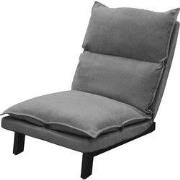 Vloerstoel grijs Vloerstoel gestoffeerd met verstelbare rugleuning Lin...