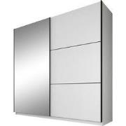 Meubella - Kledingkast Samantha - Wit - 217 cm - Met spiegel