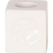 Clayre & Eef Tandenborstelhouder 4x4 cm Wit Keramiek