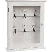 Clayre & Eef Sleutelkastje 25x7x31 cm Wit Hout