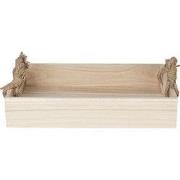 Clayre & Eef Decoratie Dienblad 37x25x7 cm Bruin Hout