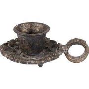 Clayre & Eef Kandelaar 9x6x4 cm Bruin IJzer