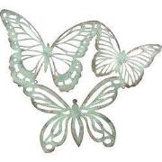 Clayre & Eef Wanddecoratie Vlinder 53x45 cm Groen IJzer