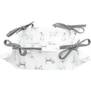 Clayre & Eef Broodmand 35x35x8 cm Wit Grijs Katoen Teckel